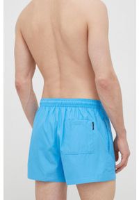 Calvin Klein szorty kąpielowe kolor niebieski. Kolor: niebieski. Materiał: tkanina, poliester, materiał. Wzór: nadruk #3