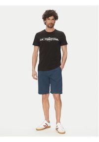 La Martina T-Shirt Aguer MAR304 JS206 Czarny Regular Fit. Kolor: czarny. Materiał: bawełna #4