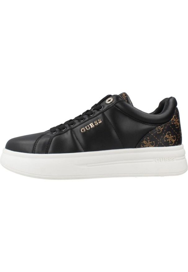 Guess - Buty GUESS WELLI Czarny. Kolor: czarny. Materiał: tkanina, skóra, syntetyk. Styl: sportowy