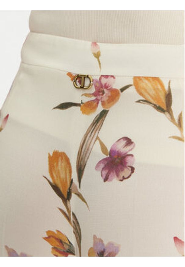 TwinSet - TWINSET Spodnie palazzo 251TP2775 Écru Wide Leg. Materiał: wiskoza