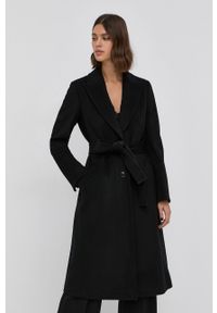 MAX&Co. Płaszcz wełniany kolor czarny przejściowy. Okazja: na co dzień. Kolor: czarny. Materiał: wełna. Styl: casual, klasyczny #5