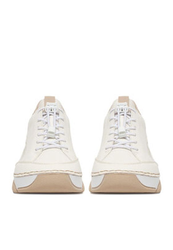 Rieker Sneakersy 45969-80 Écru. Kolor: kremowy. Materiał: materiał