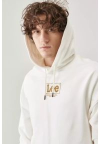 Lee - LEE LOOSE HOODIE MĘSKA BLUZA Z KAPTUREM LOGO ECRU L83SSPNQ. Typ kołnierza: kaptur #3