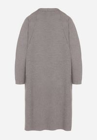 Born2be - Szary Klasyczny Niezapinany Kardigan Elitusa. Okazja: na co dzień. Kolor: szary. Materiał: jeans. Styl: klasyczny #6