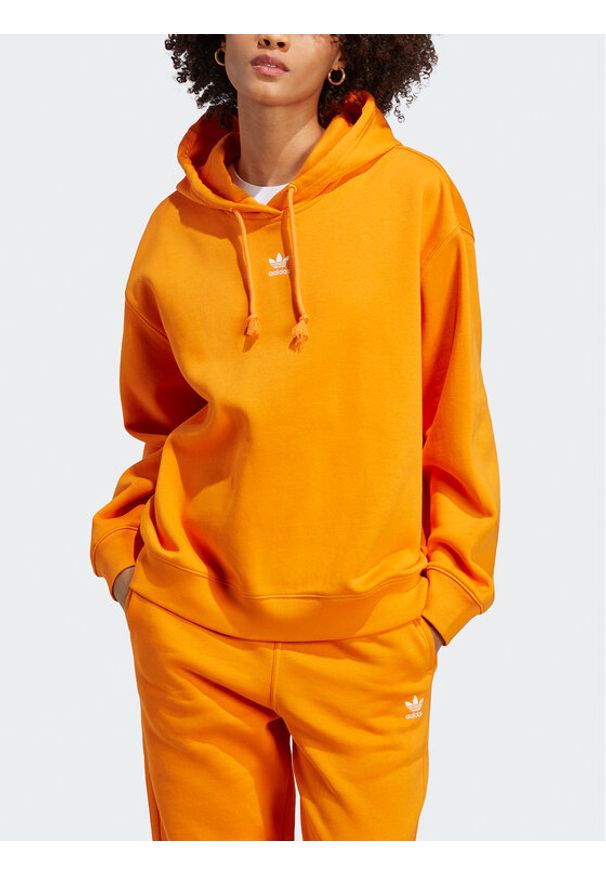 Adidas - adidas Bluza Hoodie IK7693 Pomarańczowy. Kolor: pomarańczowy. Materiał: bawełna