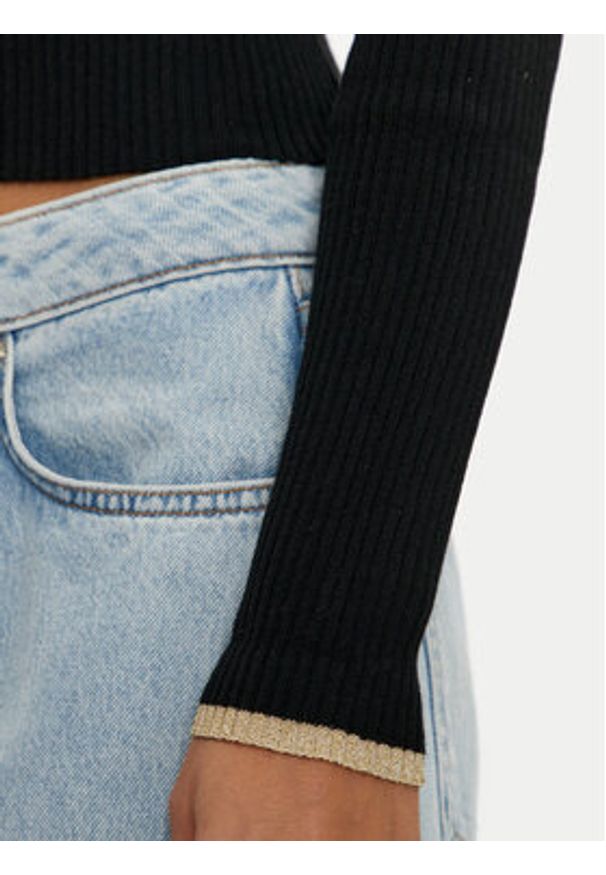 Tommy Jeans Sweter DW0DW19835 Czarny Slim Fit. Kolor: czarny. Materiał: syntetyk
