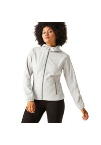 Softshell turystyczny damski Regatta Arec III z kapturem. Typ kołnierza: kaptur. Kolor: szary. Materiał: poliamid. Sport: turystyka piesza #1