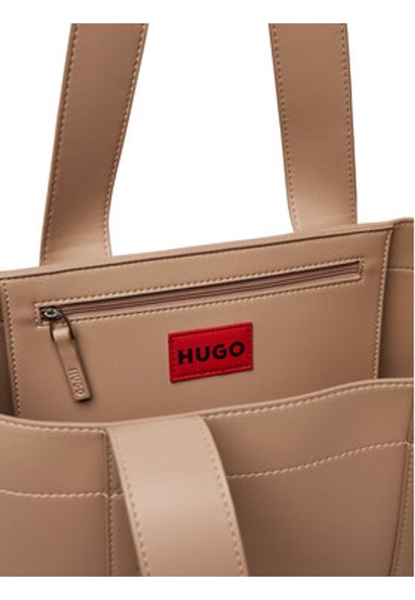 Hugo - HUGO Torebka 50547491 Beżowy. Kolor: beżowy. Materiał: skórzane