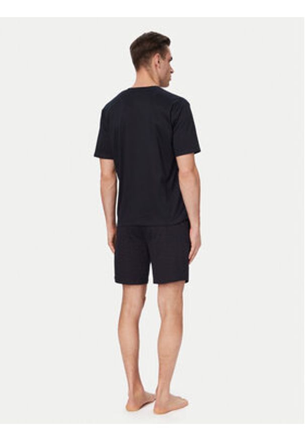 BOSS Piżama 50540613 Granatowy Regular Fit. Kolor: niebieski. Materiał: bawełna