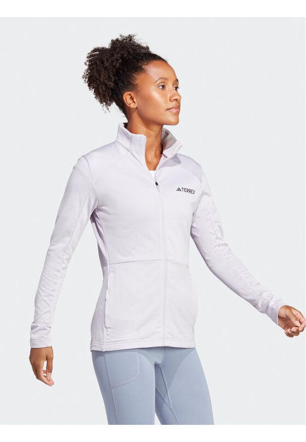 Adidas - adidas Polar Terrex Multi Full-Zip Fleece Jacket HN5461 Fioletowy Slim Fit. Kolor: fioletowy. Materiał: polar, syntetyk