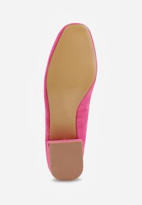 Renee - Fuksjowe Czółenka na Słupku Vices ze Skórzaną Wkładką Savirae. Okazja: na co dzień. Kolor: różowy. Materiał: skóra. Obcas: na słupku. Styl: casual, elegancki, klasyczny. Wysokość obcasa: niski #3