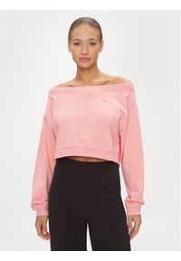 Tommy Jeans Bluza DW0DW17956 Różowy Cropped Fit. Kolor: różowy. Materiał: syntetyk