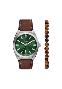 Fossil Zegarek FS6080SET Brązowy. Kolor: brązowy