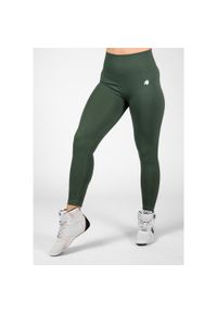 GORILLA WEAR - Legginsy sportowe damskie Neiro Bezszwowe. Kolor: zielony. Sport: fitness
