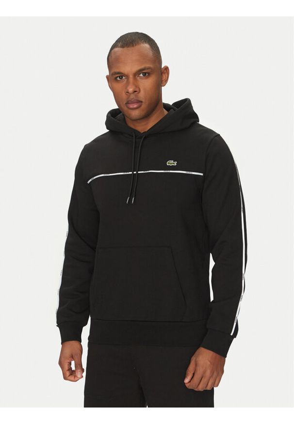 Lacoste Bluza SH9808 Czarny Classic Fit. Kolor: czarny. Materiał: bawełna