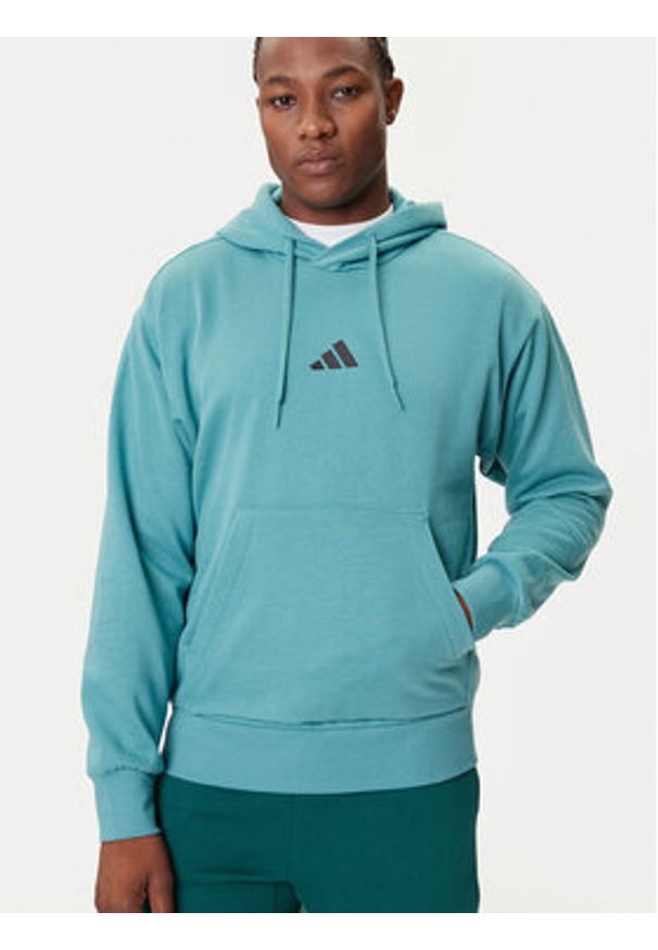 Adidas - adidas Bluza Essentials Feelcozy JX5659 Turkusowy Regular Fit. Kolor: turkusowy. Materiał: syntetyk, bawełna