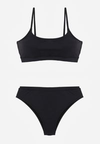 Renee - Czarne Bikini Basic z Prążkowanego Materiału i Możliwością Regulacji Ramiączek Fyserola. Kolekcja: plus size. Kolor: czarny. Materiał: materiał, prążkowany #6