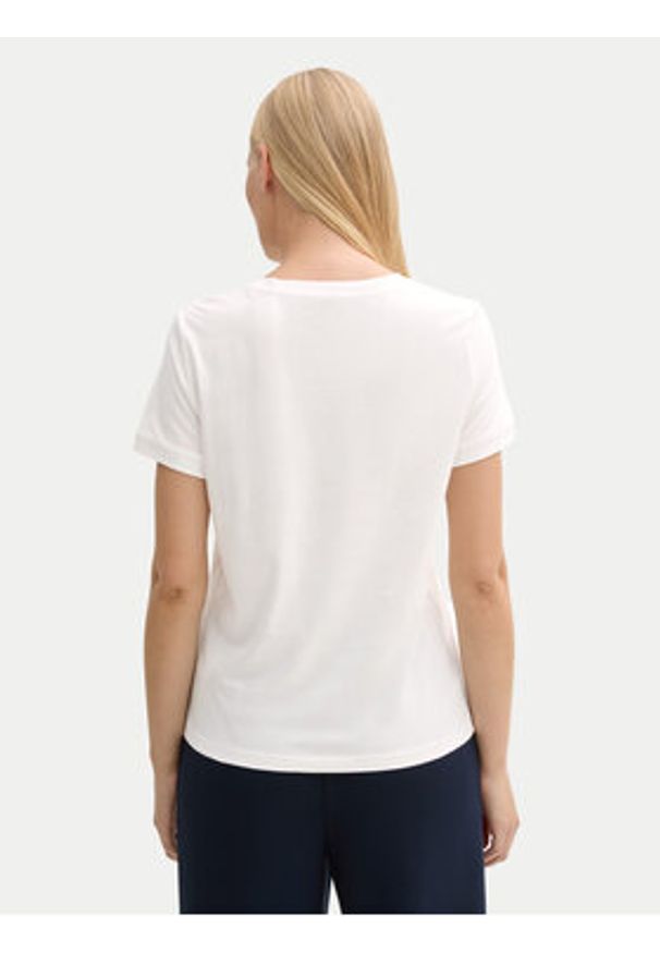 Tom Tailor T-Shirt 1045543 Biały Regular Fit. Kolor: biały. Materiał: bawełna