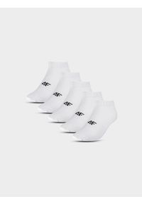 4f - 4F Skarpetki casual przed kostkę (5-pack) chłopięce - białe 32-35. Kolor: biały. Materiał: bawełna, włókno, materiał, poliamid