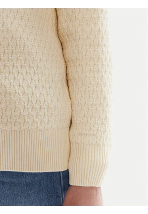 GANT - Gant Kardigan 4805343 Écru Regular Fit. Kolor: kremowy. Materiał: bawełna