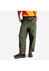 Decathlon - Spodnie 7/8 damskie Lifetech. Kolor: wielokolorowy, brązowy, zielony. Materiał: poliester, bawełna, materiał. Sport: turystyka piesza #1