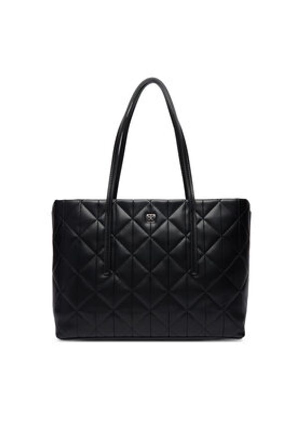 Calvin Klein Torebka Quilted Small Tote LV04F3325G Czarny. Kolor: czarny. Materiał: skórzane