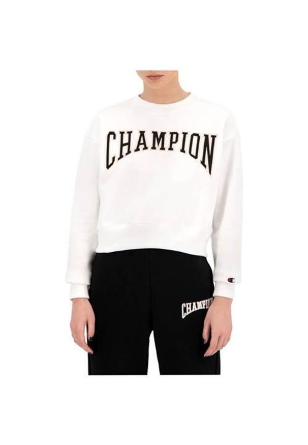 Bluzy sportowa damska Champion Collegiate Logo Blend Cropped. Kolor: biały