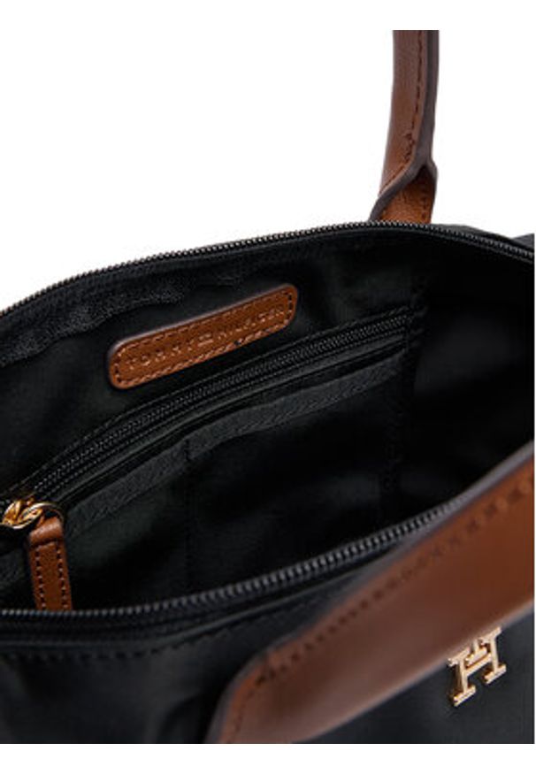 TOMMY HILFIGER - Tommy Hilfiger Torebka Popette Mini Tote AW0AW17709 Czarny. Kolor: czarny