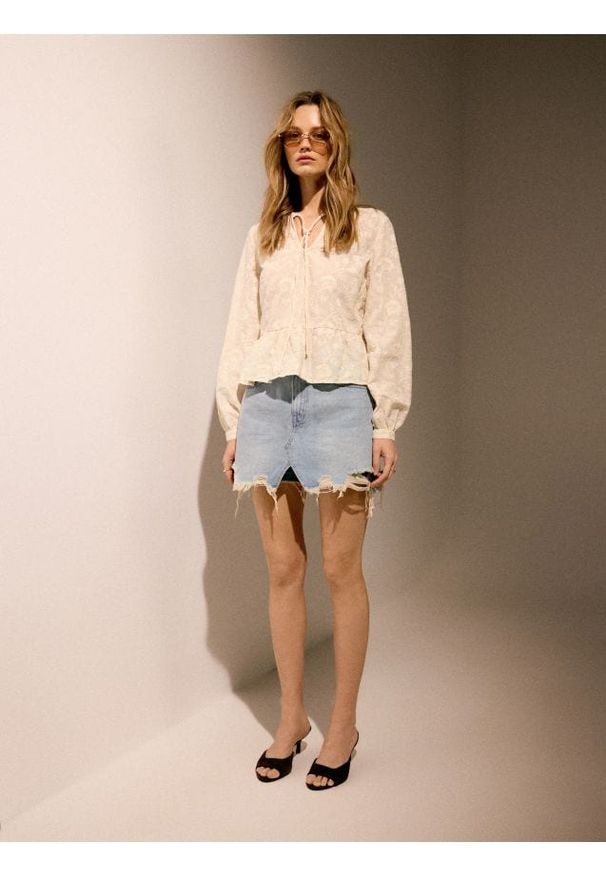 Reserved - Jeansowe spódnico-szorty - niebieski. Kolor: niebieski. Materiał: jeans