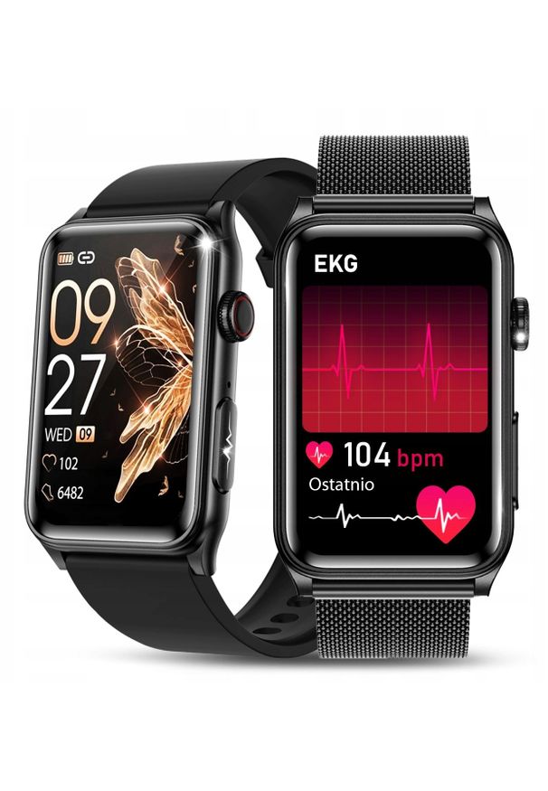 JG Smart - SMARTWATCH ZEGAREK EKG HRV GLUKOZA CIŚNIENIE TEMPERTATURA BMI PULS MENU PL. Rodzaj zegarka: smartwatch