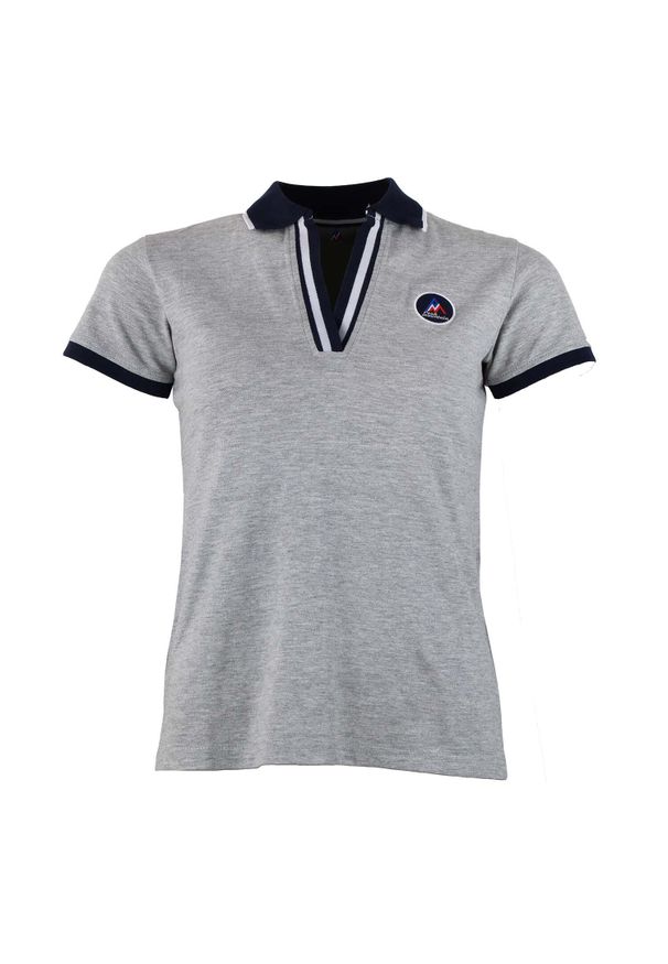 PEAK MOUNTAIN - Damska koszulka polo Peak Mountain Asfalte. Typ kołnierza: polo. Kolor: szary. Styl: sportowy