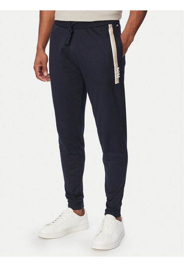 BOSS Spodnie dresowe Authentic 50554784 Granatowy Regular Fit. Kolor: niebieski. Materiał: bawełna