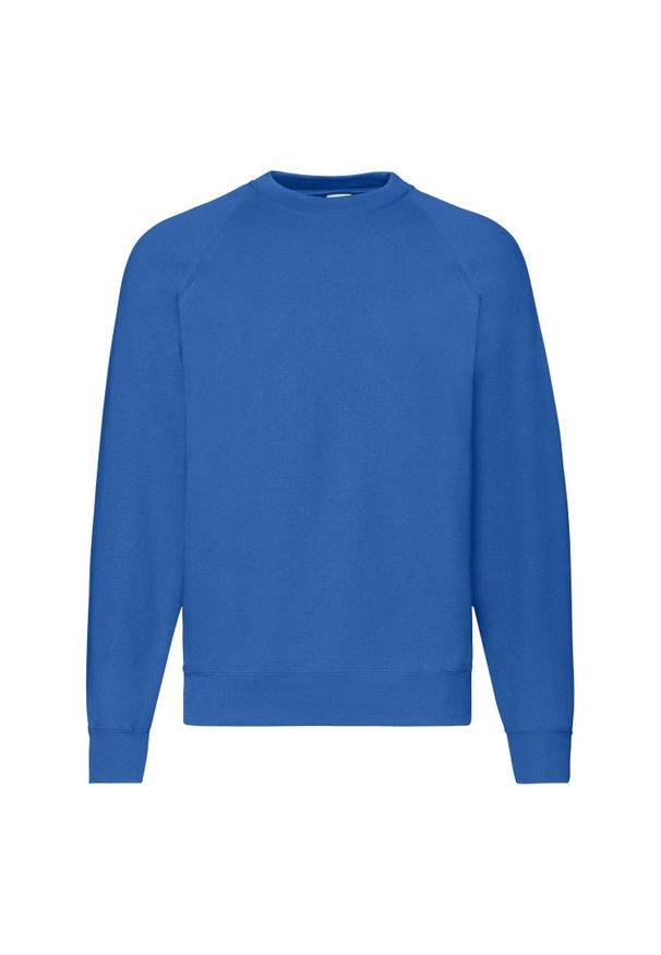 FRUIT OF THE LOOM - Męska Klasyczna Bluza Raglanowa. Kolor: niebieski. Długość rękawa: raglanowy rękaw