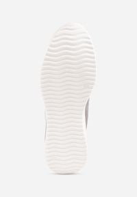 Renee - Szare Mokasyny z Ekozamszu na Platformie Ozdobione Paseczkiem Adrancia. Kolor: szary. Materiał: zamsz. Wzór: aplikacja. Obcas: na platformie #7