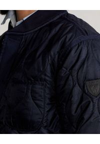 Ralph Lauren - RALPH LAUREN - Granatowa pikowana kurtka. Typ kołnierza: polo. Kolor: niebieski. Materiał: prążkowany, materiał. Długość rękawa: długi rękaw. Długość: długie. Wzór: aplikacja #2