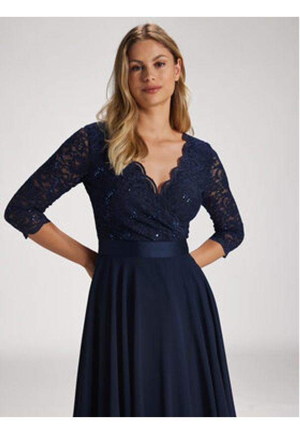 Swing Sukienka koktajlowa 5AE29100 Granatowy Regular Fit. Kolor: niebieski. Materiał: syntetyk. Styl: wizytowy