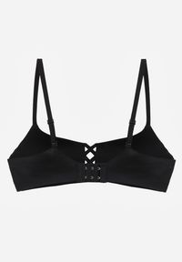 Renee - Czarny Biustonosz o Gładkim Wykończeniu z Imitacją Wiązania Azisene. Kolor: czarny. Materiał: koronka. Wzór: gładki #2