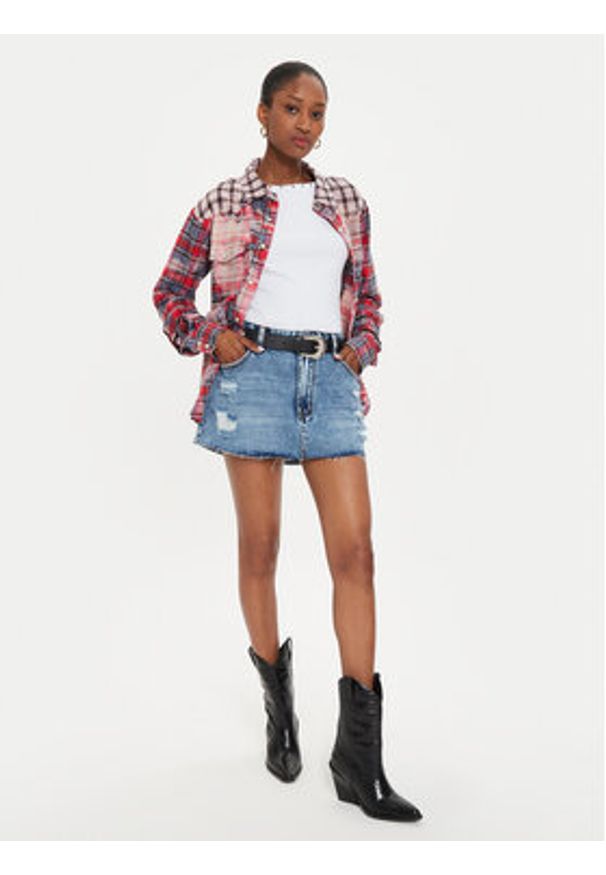 One Teaspoon Spódnica jeansowa 26411 Niebieski Slim Fit. Kolor: niebieski. Materiał: bawełna