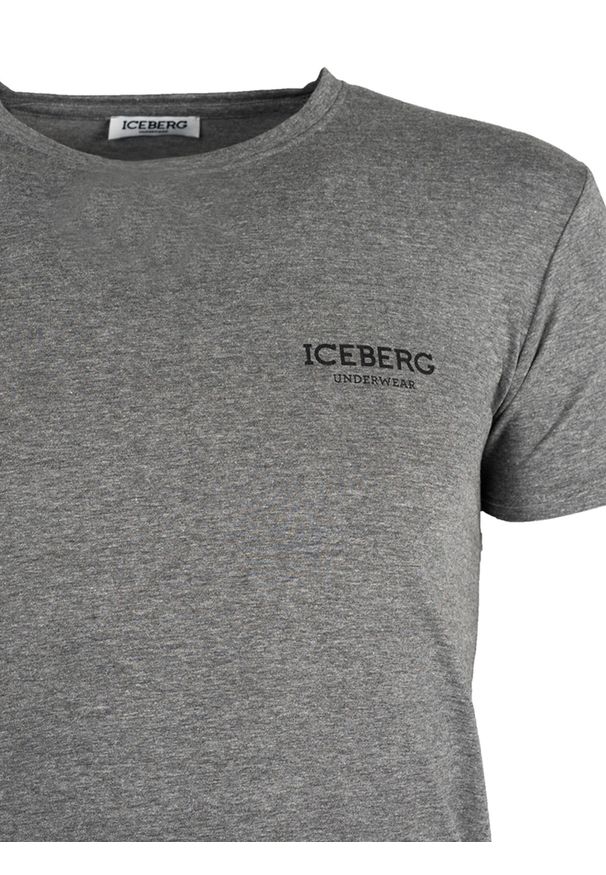 Iceberg T-shirt "C-neck" | ICE1UTS01 | Mężczyzna | Szary. Kolor: szary. Materiał: elastan, bawełna. Wzór: nadruk