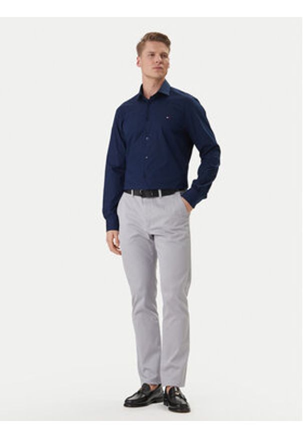 TOMMY HILFIGER - Tommy Hilfiger Koszula MW0MW38347 Granatowy Slim Fit. Kolor: niebieski. Materiał: bawełna
