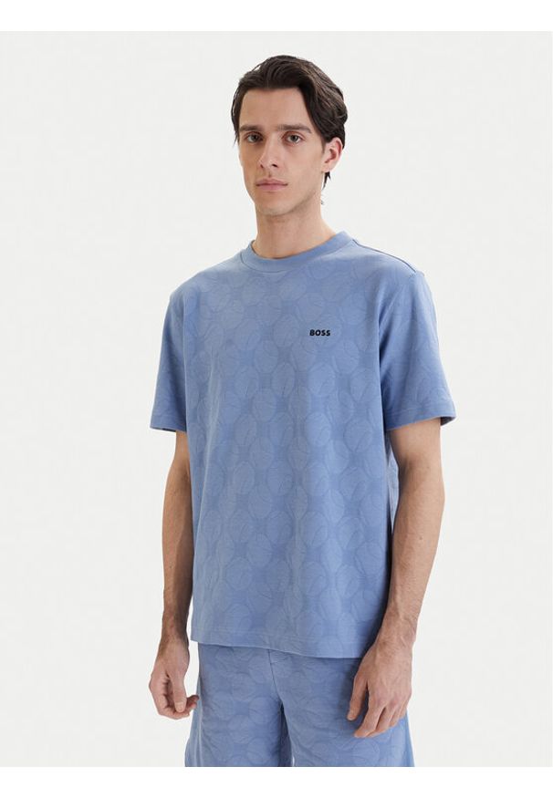 BOSS T-Shirt Member 50558867 Błękitny Relaxed Fit. Kolor: niebieski. Materiał: bawełna