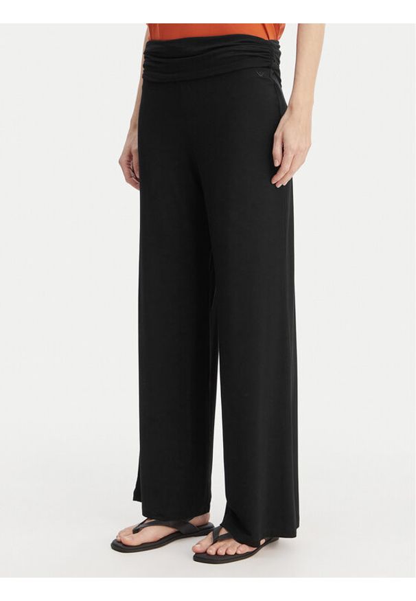 Emporio Armani Spodnie materiałowe EW004075 AF20240 UC001 Czarny Regular Fit. Kolor: czarny. Materiał: wiskoza