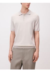 Reserved - Sweter polo z wiskozą - beżowy. Typ kołnierza: polo. Kolor: beżowy. Materiał: wiskoza #1