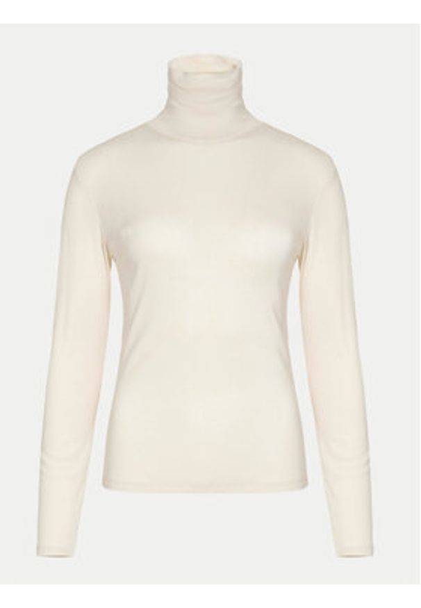 Vila Golf Jolini 14102279 Écru Slim Fit. Typ kołnierza: golf. Materiał: bawełna