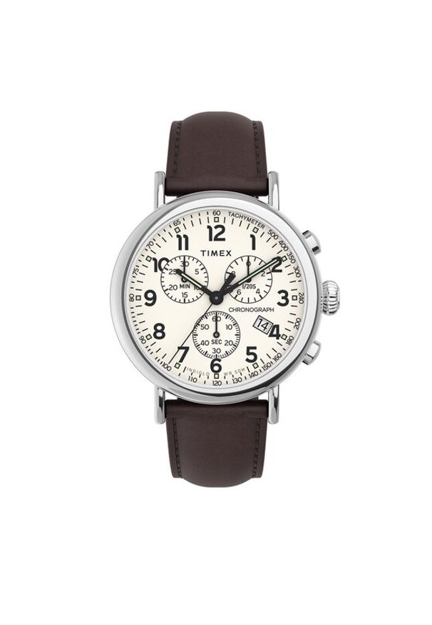 Timex Zegarek Standard Chronograph TW2V27600 Brązowy. Kolor: brązowy