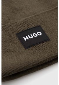 Hugo - HUGO czapka kolor zielony. Kolor: zielony. Materiał: dzianina #3