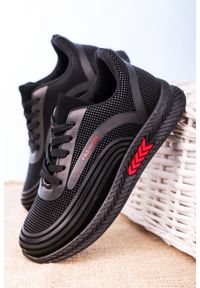 Casu - Czarne buty sportowe sznurowane casu 20y03/r. Kolor: czerwony, wielokolorowy, czarny #2