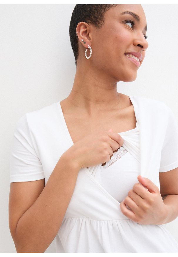 bonprix - Shirt 2 w1 ciążowy i do karmienia (2 szt.). Kolekcja: moda ciążowa. Kolor: czarny. Materiał: jersey