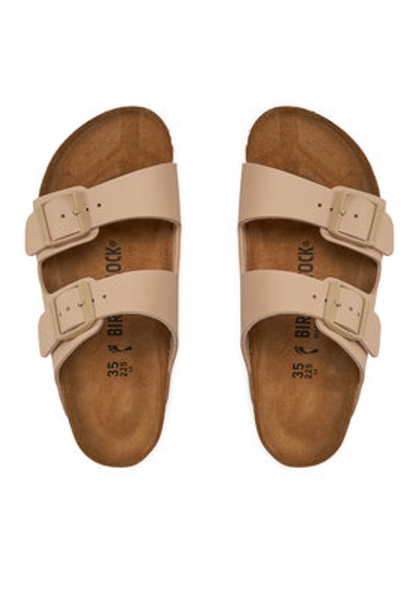 Birkenstock Klapki Arizona Birko-Flor 1027723 Beżowy. Kolor: beżowy. Materiał: skóra