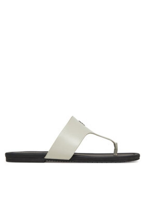 Calvin Klein Jeans Japonki Flat Sandal Toepost Mg YW0YW01691 Biały. Kolor: biały. Materiał: skóra